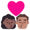 Kiss- Woman- Man- Medium-Dark Skin Tone- Medium Skin Tone emoji on Microsoft